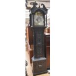 John Halifax of Barnsley 8 day longcase clock with 12" brass arch dial with subsidiary seconds and