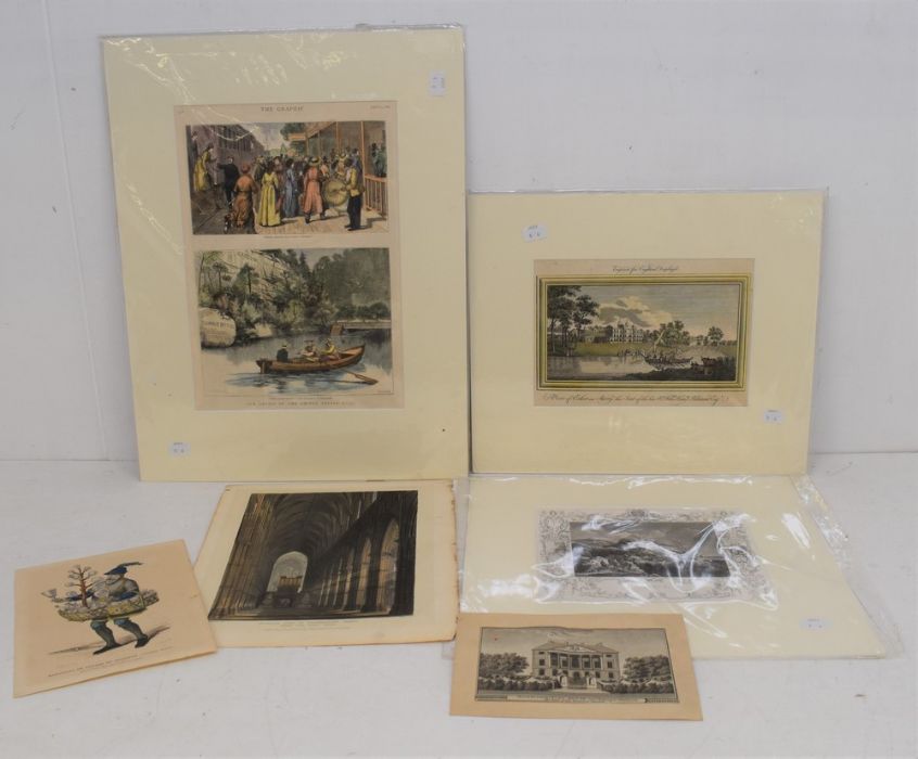 A small collection of 19th century plates from books to include; A hand tinted Our artist in the