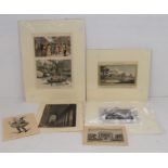 A small collection of 19th century plates from books to include; A hand tinted Our artist in the