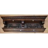 A 19th century oak overmantel, two drawer shelf with Adams-style carved detail, together with a 19th