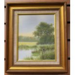 Mid 20th Century oil on canvas a countryside scene by E Turner