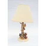 Goebel, Germany, table lamp, The Apple Tree. Good condition with cream shade.  Please study pictures