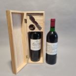 Chateau Cissac 1978 & Badet Clement Revelation Cabernet Merlot 2016 in Wooden Box with Bottle Opener