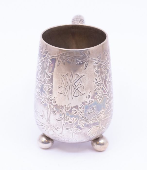 *Item to be collected from Friargate, Derby*  An early 20th Century Chinese export silver mug, - Image 2 of 4