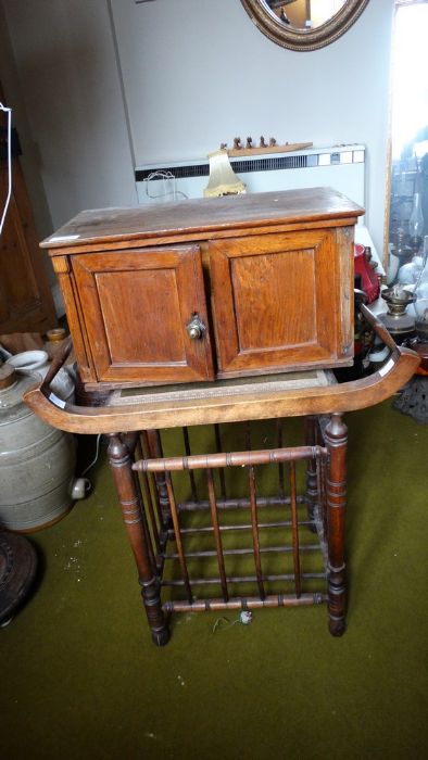 *Item to be collected from Friargate, Derby* A small Victorian oak cupboard, the two doors enclosing - Image 2 of 4