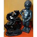 *Item to be collected from Friargate, Derby* A pair of late 19th century spelter figures, of men and