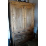 *Item to be collected from Friargate, Derby* A Victorian style pine linen press, two doors above two