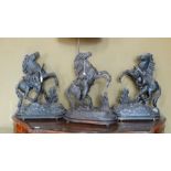 *Item to be collected from Friargate, Derby* A pair of late 19th century spelter models of horses