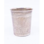 *Item to be collected from Friargate, Derby* A French 19th Century silver beaker of tapered