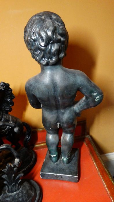 *Item to be collected from Friargate, Derby* A pair of late 19th century spelter figures, of men and - Image 5 of 7