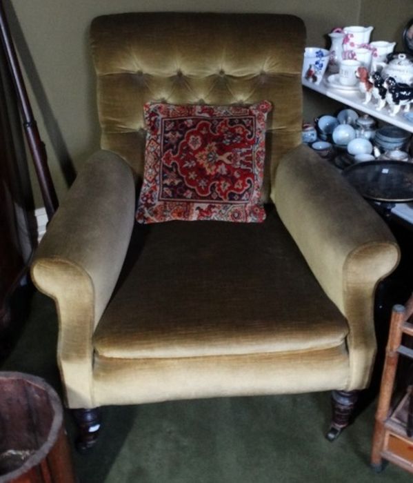 *Item to be collected from Friargate, Derby* A George III wing back armchair, raised on four