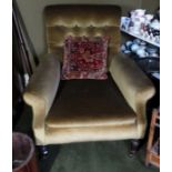 *Item to be collected from Friargate, Derby* A George III wing back armchair, raised on four