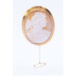 *Item to be collected from Friargate, Derby* A Victorian 9ct gold and shell cameo oval brooch,