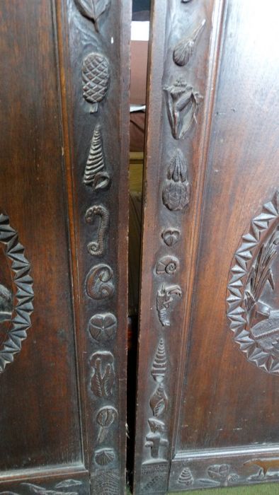 *Item to be collected from Friargate, Derby* A pair of 19th century oak panels, one carved depicting - Image 7 of 10