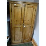 *Item to be collected from Friargate, Derby* A Victorian pine housekeeper's cupboard, two long doors