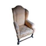 *Item to be collected from Friargate, Derby* A George III wing back armchair, turned legs, turned