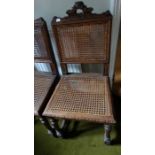 *Item to be collected from Friargate, Derby* A set of four Victorian oak hall chairs, carved top