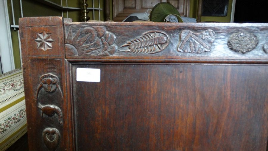 *Item to be collected from Friargate, Derby* A pair of 19th century oak panels, one carved depicting - Image 6 of 10