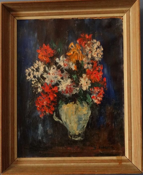 *Item to be collected from Friargate, Derby* D. Morris (20th century school), still life vase of