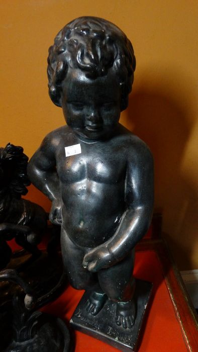 *Item to be collected from Friargate, Derby* A pair of late 19th century spelter figures, of men and - Image 4 of 7