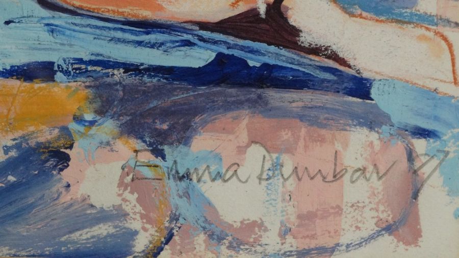 *Item to be collected from Friargate, Derby* Emma Dunbar (20th century, At the beach), mixed media - Image 2 of 3