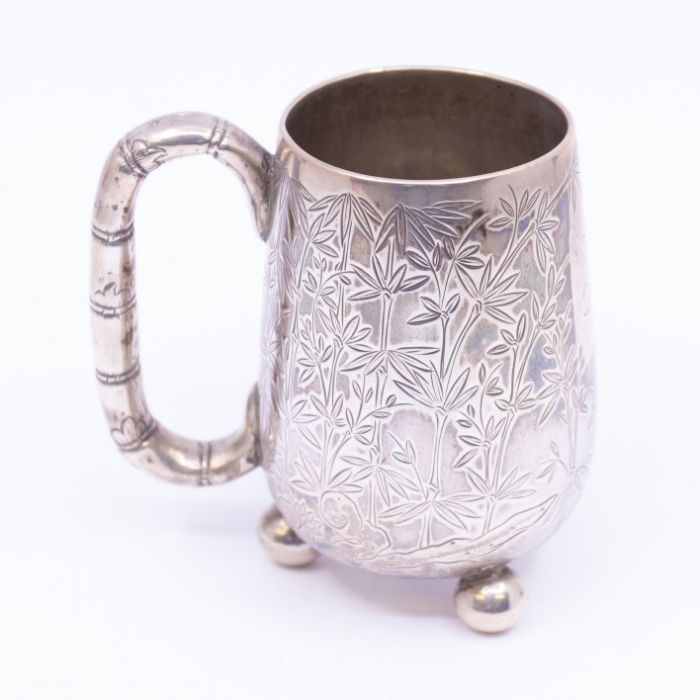 *Item to be collected from Friargate, Derby*  An early 20th Century Chinese export silver mug,
