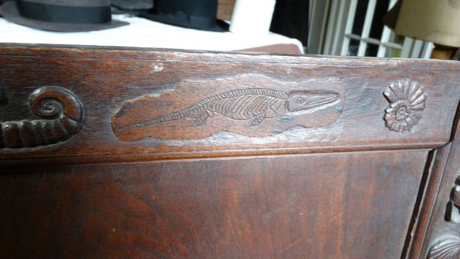 *Item to be collected from Friargate, Derby* A pair of 19th century oak panels, one carved depicting - Image 10 of 10