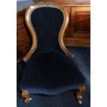 *Item to be collected from Friargate, Derby* A Victorian mahogany button back nursing chair,