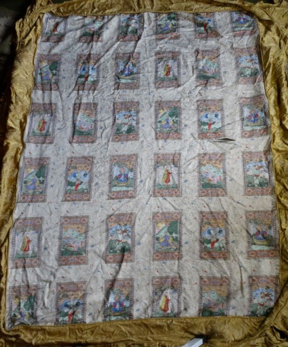 *Item to be collected from Friargate, Derby* A late 19th/ early 20th century Indian silk panel, with