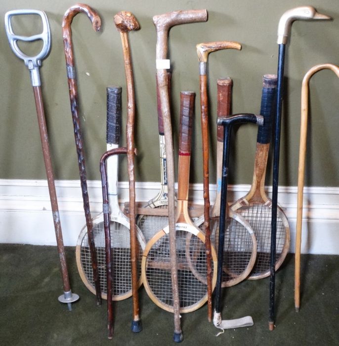 *Item to be collected from Friargate, Derby* A quantity of tennis rackets, walking sticks,