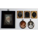 *Item to be collected from Friargate, Derby* A 19th century oval portrait miniature, on ivory,