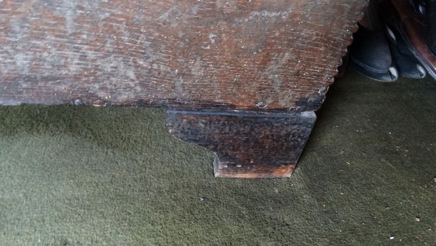 *Item to be collected from Friargate, Derby*  An 18th century oak coffer, of plain form, the - Image 8 of 12