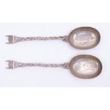 *Item to be collected from Friargate, Derby* A pair of Indian colonial silver spoons, by Paul