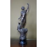 *Item to be collected from Friargate, Derby* An Art Deco spelter figure depicting a female,