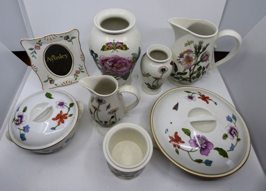 2 x Royal Worcester lidded tureens, An Aynsley picture frame, and 6 Portmeirion Botanic Garden - Image 2 of 4