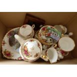 A royal Albert "Old Country Roses"  tea service for six, a Davenport limited edition plate "Flower
