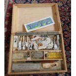 A mid 20th century artist's box and palette