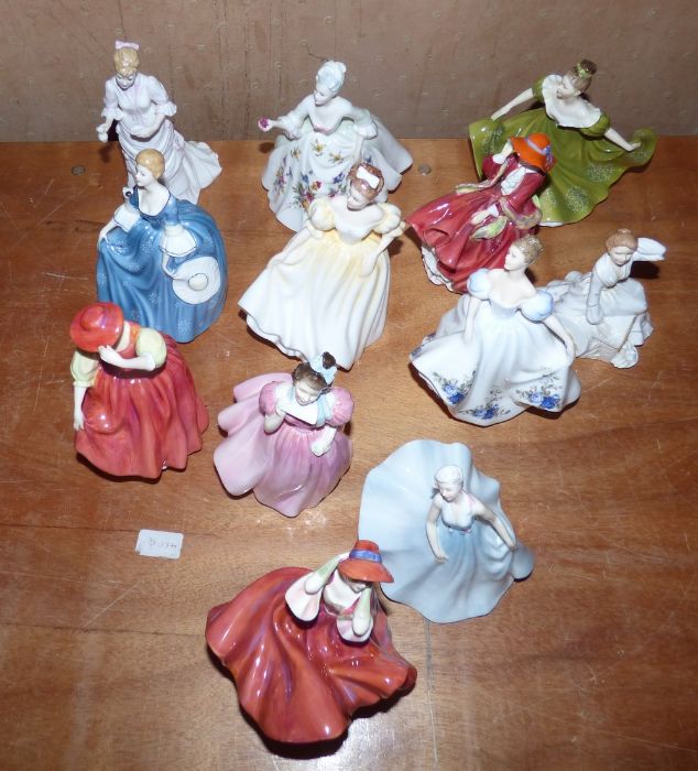 A collection of Royal Doulton Figurines, all appear in good condition, tallest standing 20cm high ( - Image 2 of 2