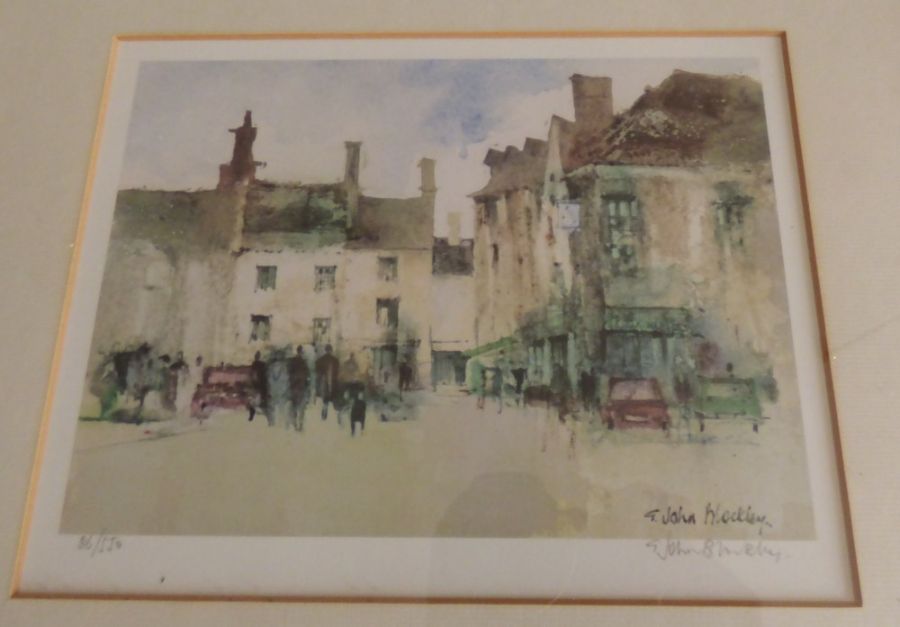2 signed and one unsigned limited edition water colour prints by artist G John Blockley, Stowe on - Image 4 of 6