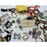 A selection of sustantial 1980s vintage costume jewelley, to include ear clips, necklaces and a