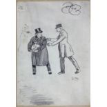 Phil May (1864-1903). Original cartoon, signed l.r., pen & ink, 190mm by 133mm, mounted on Bristol