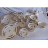 A large collection of Royal Albert Moss Rose pattern tea wares C1950's large oval shaped dish 28cm x