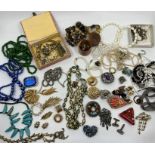 A selection of contemporary and vintage costume jewellery to include a small selection of quality