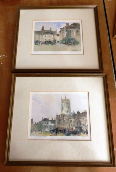 2 signed and one unsigned limited edition water colour prints by artist G John Blockley, Stowe on - Image 5 of 6
