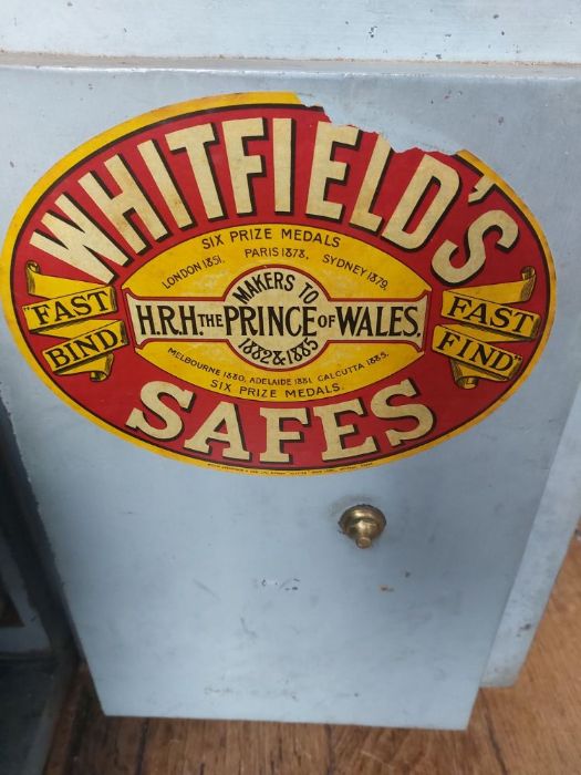 A Witfields Safe, Makers to HRH Prince of Wales 1882-1885, stands 62cm high, with keys and an inside - Image 3 of 4