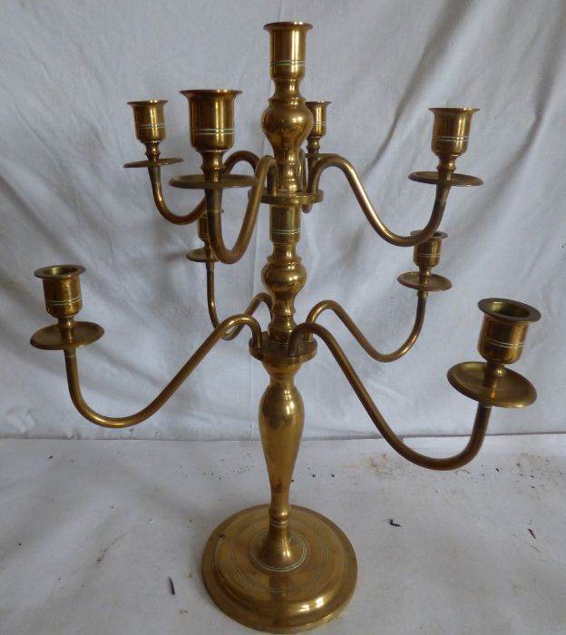 A 19th century three armed chandelier, and a 19th century French brass sconce with glass drops, 2 - Image 4 of 9