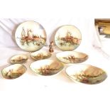 A collection of Royal Doulton series ware, pattern called Home waters, D6434 all Signed WE Grace.