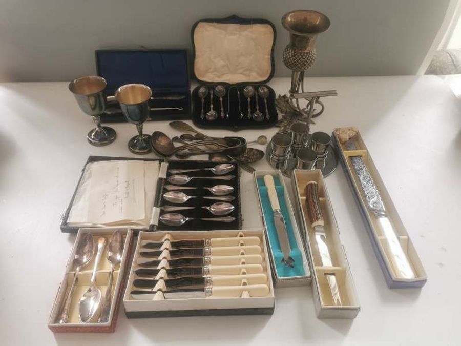 A quantity of various silver plated cutlery to include boxed Butler sets. (1)