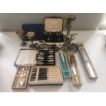 A quantity of various silver plated cutlery to include boxed Butler sets. (1)