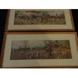 ***WITHDRAWN*** George Wright (1860-1944) Fox Hunting Scenes, a pair watercolour and gouche, 54 x